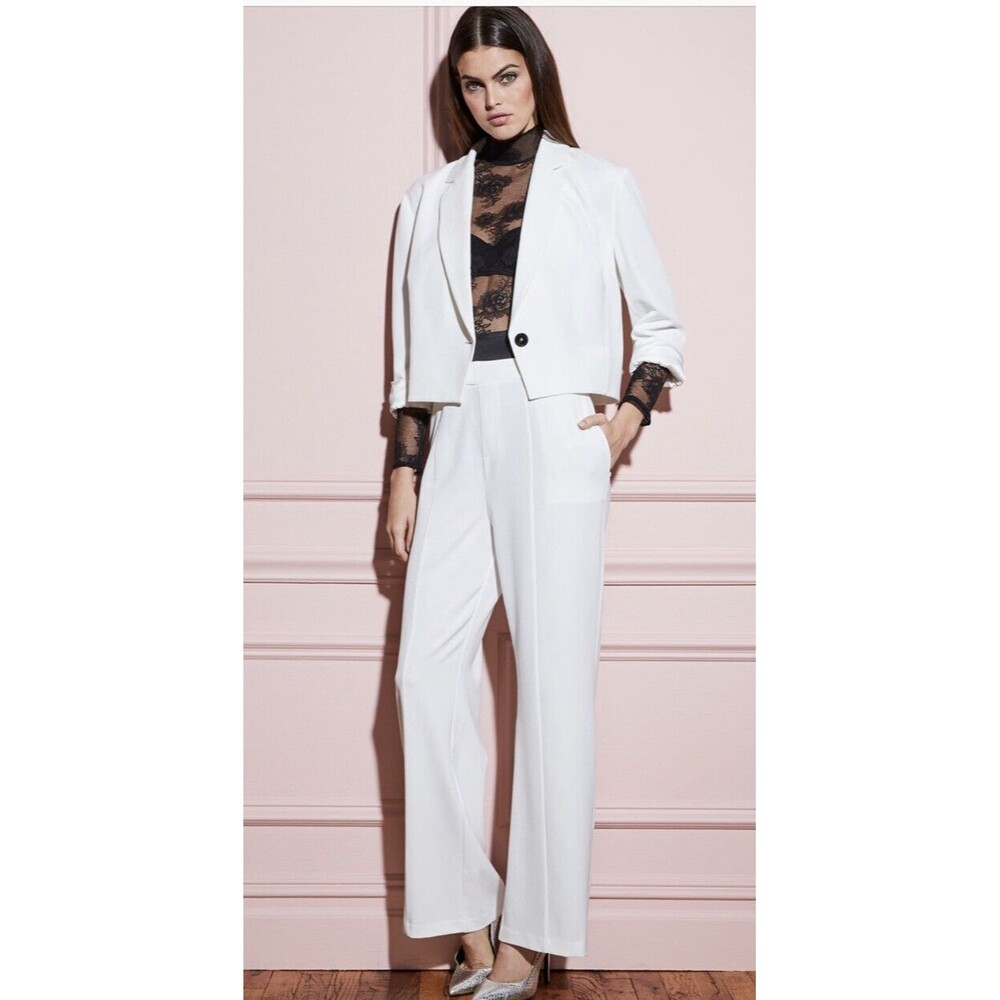Fleur Du Mal Cropped Blazer Jacket Spring Ivory Women's Size 4